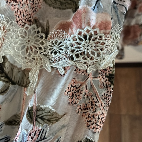 For Love and Lemons sz S Floral Lace Trim Women's Tunic Top Mini Dress euc - Picture 6 of 13